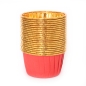 Preview: Cupcake Cup Backförmchen - Rot-Gold